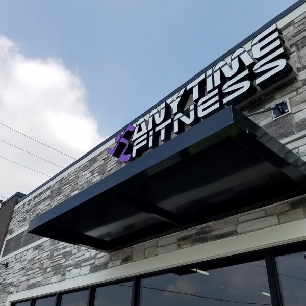metal canopy on gym building