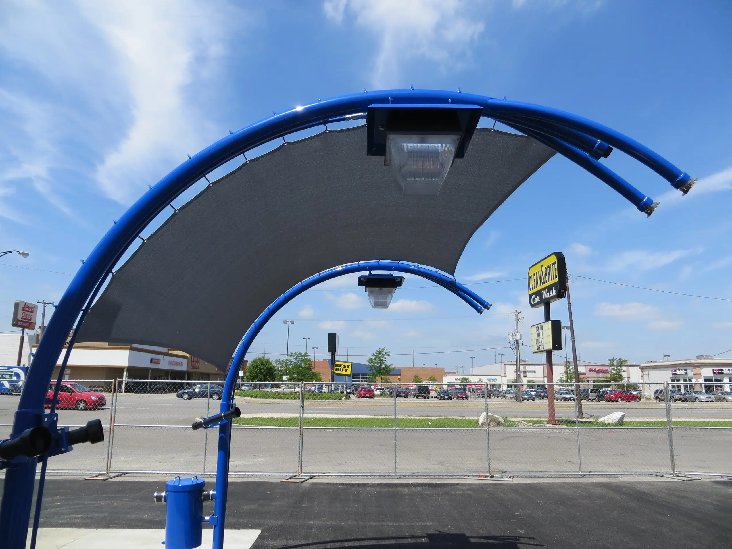 shade structure in parking lot