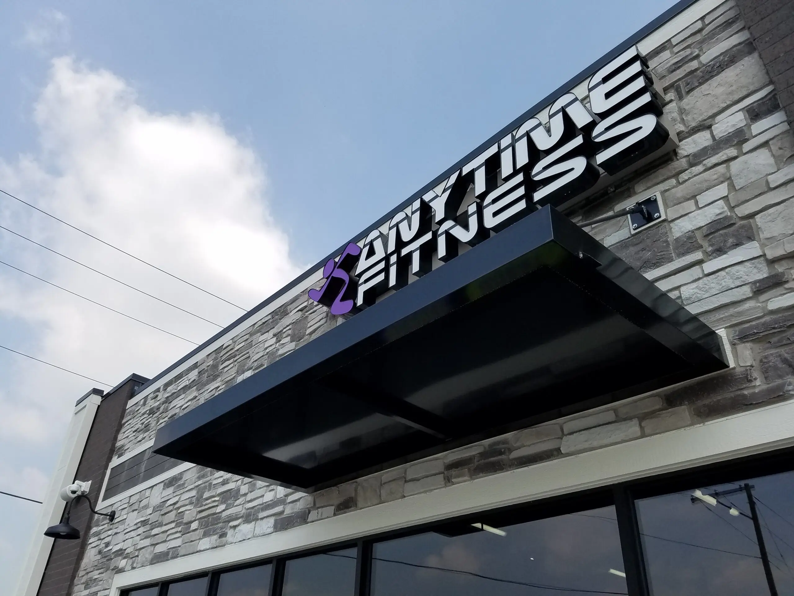 metal canopy on gym building